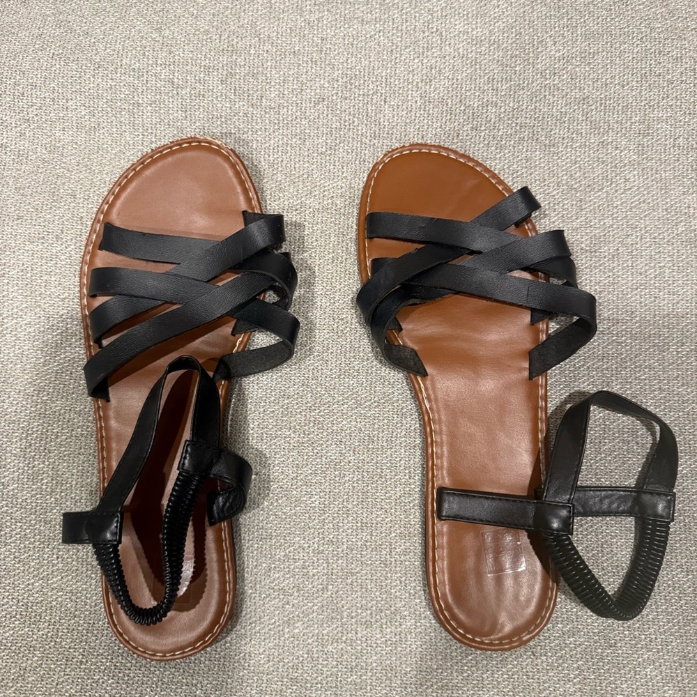 Elegant Black Leather Sandals